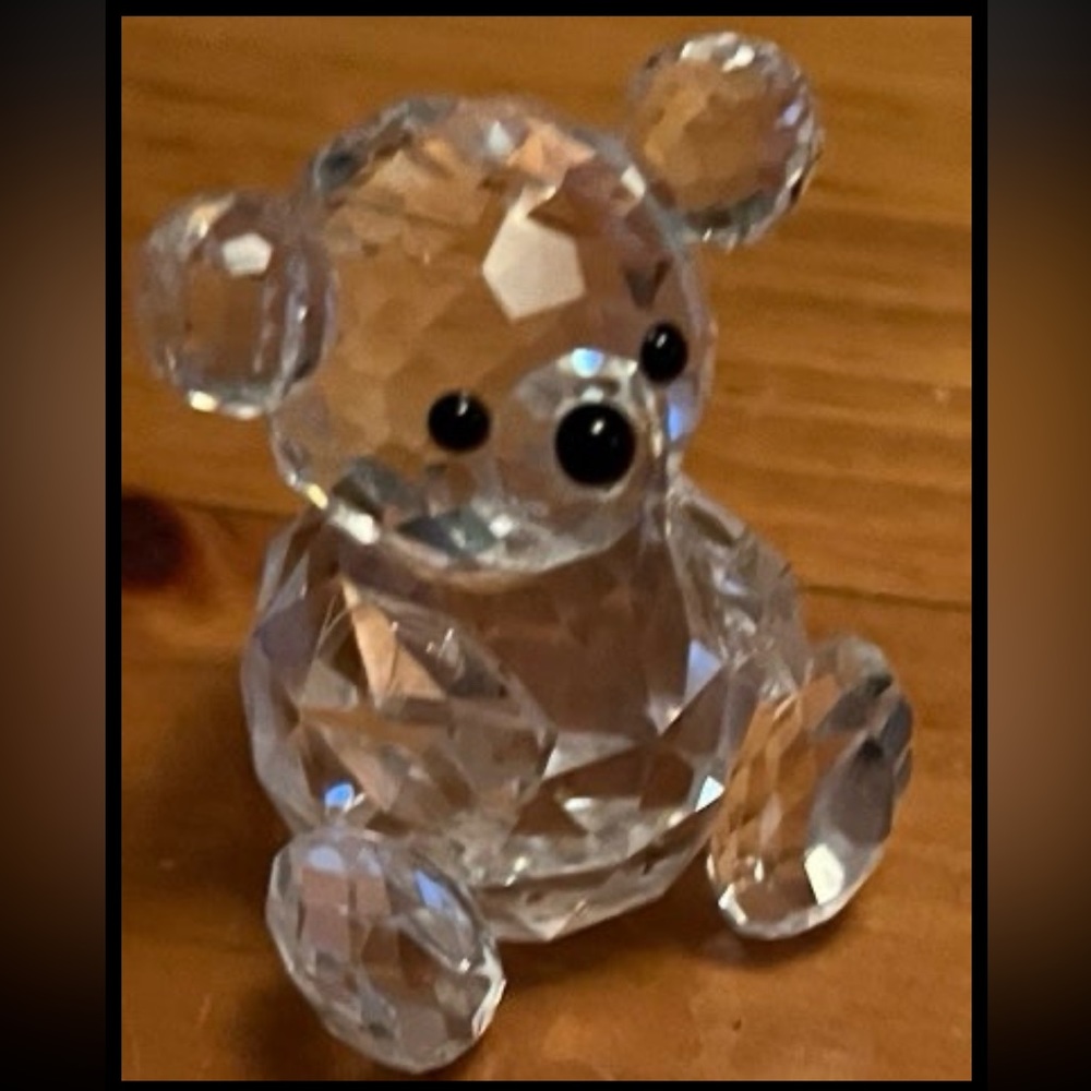 Swarovski crystal teddy bear paperweight figurine